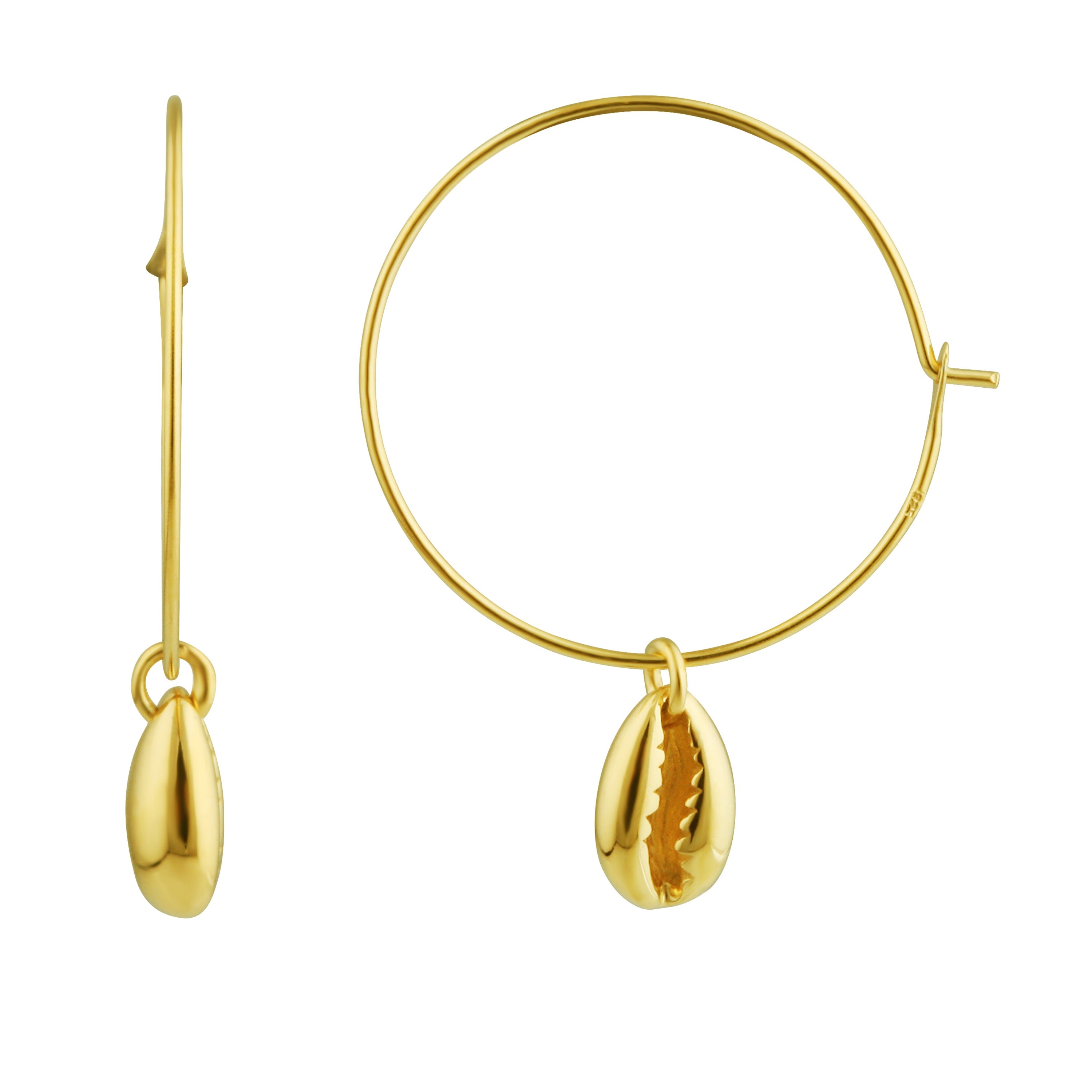 Gold Dipped Cowrie Shell Hoop cheapest Earrings