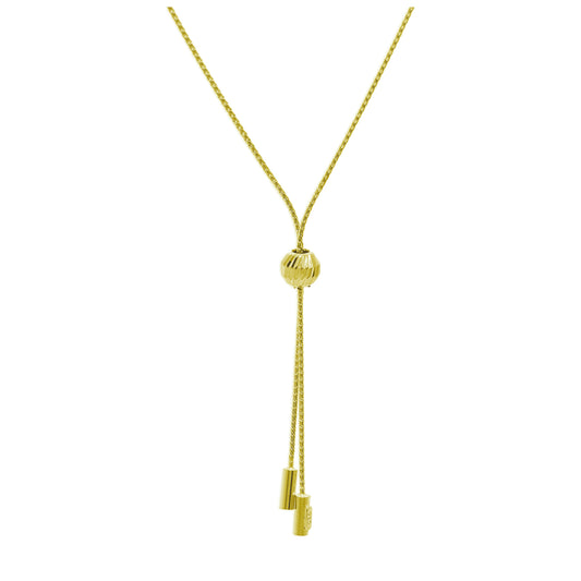 Gold Plated Sterling Silver Ball Double Adjustable Necklace