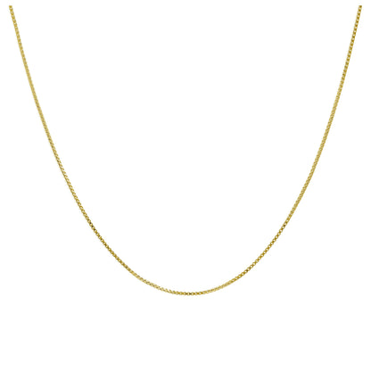 Gold Plated Sterling Silver Slider Clasp Box Chain up to 24 Inches