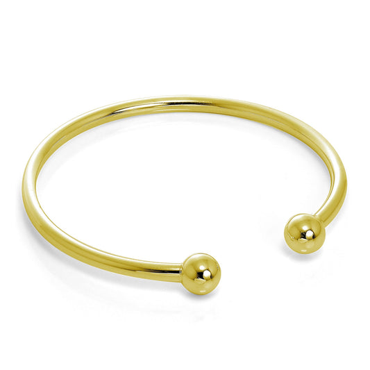 Gold Plated Hollow Sterling Silver Maiden Torque Bangle