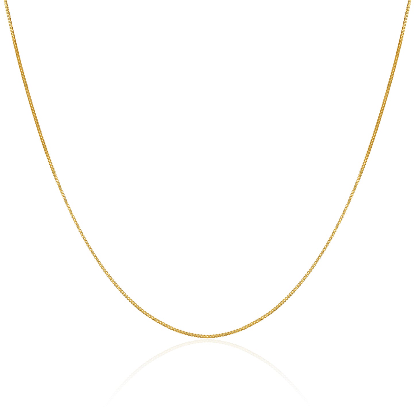 Gold Plated Sterling Silver Box Chain 14 Inches