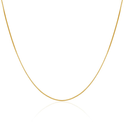 Gold Plated Sterling Silver Box Chain 14 Inches