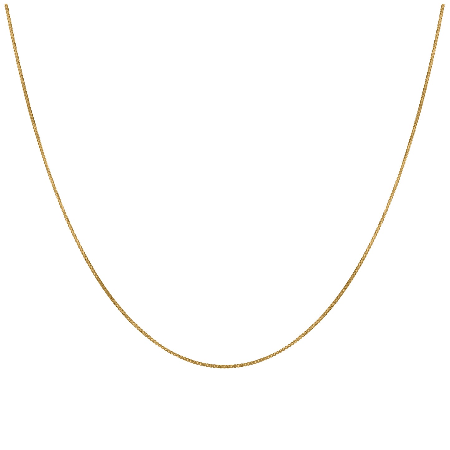 Gold Plated Sterling Silver Box Chain 16 Inches