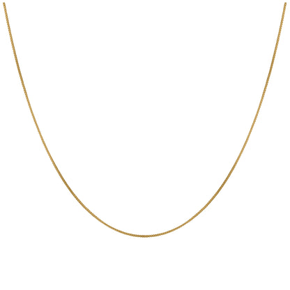 Gold Plated Sterling Silver Box Chain 16 Inches