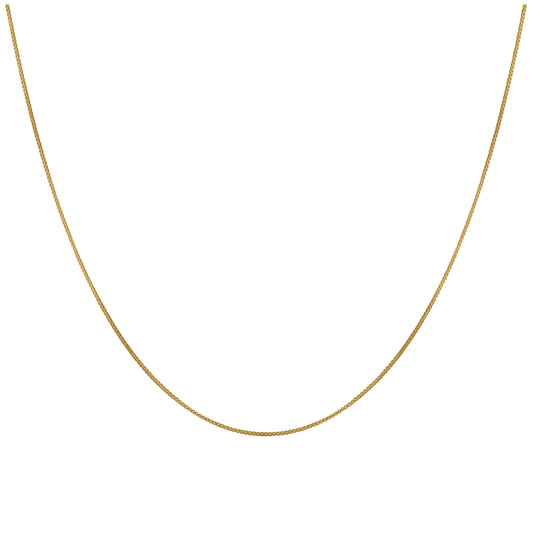 Gold Plated Sterling Silver Box Chain 16 Inches