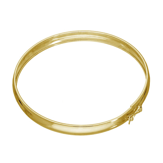 Gold Plated Sterling Silver 65mm Adult Hinged Bangle