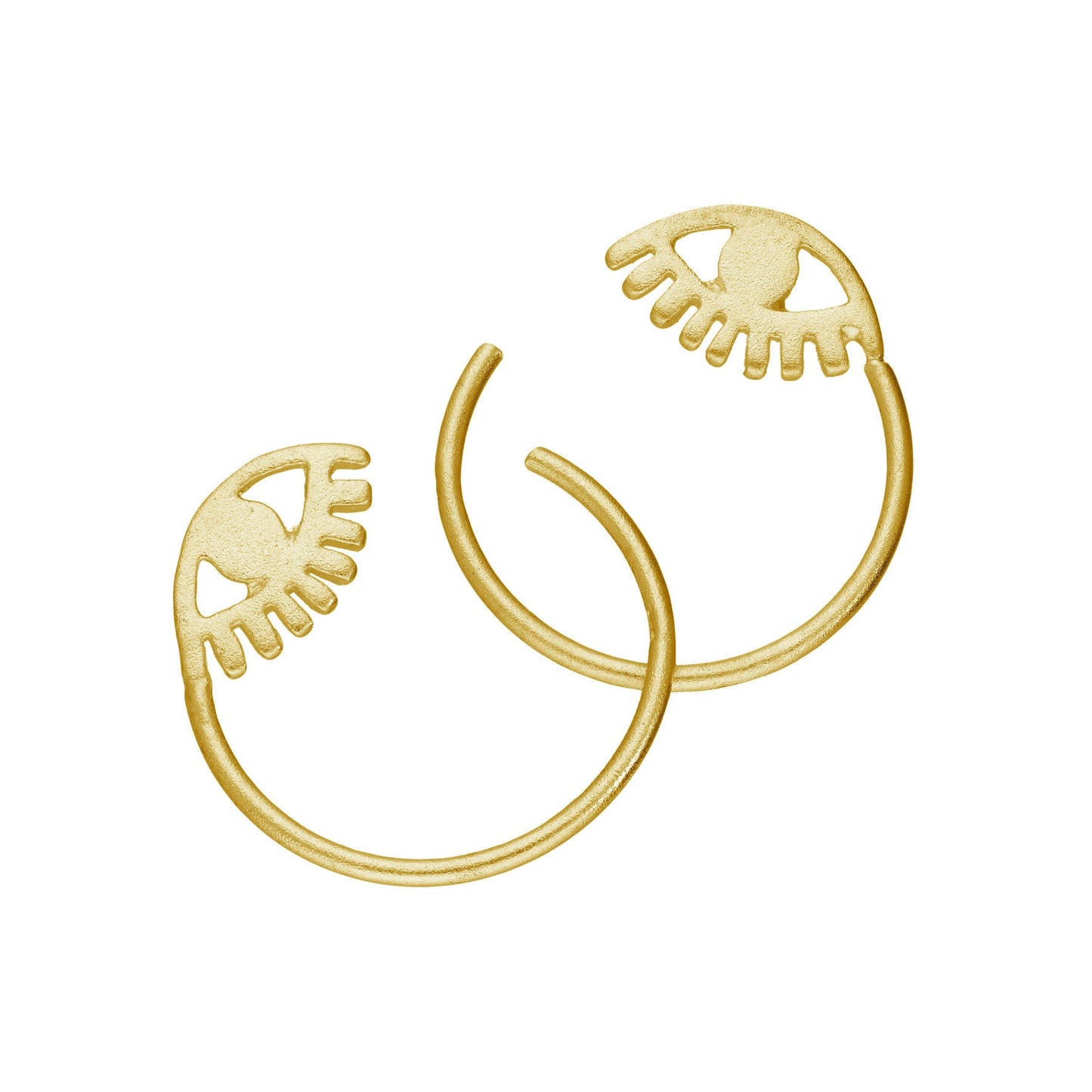 Gold Plated Sterling Silver Eye Pull Through Earrings