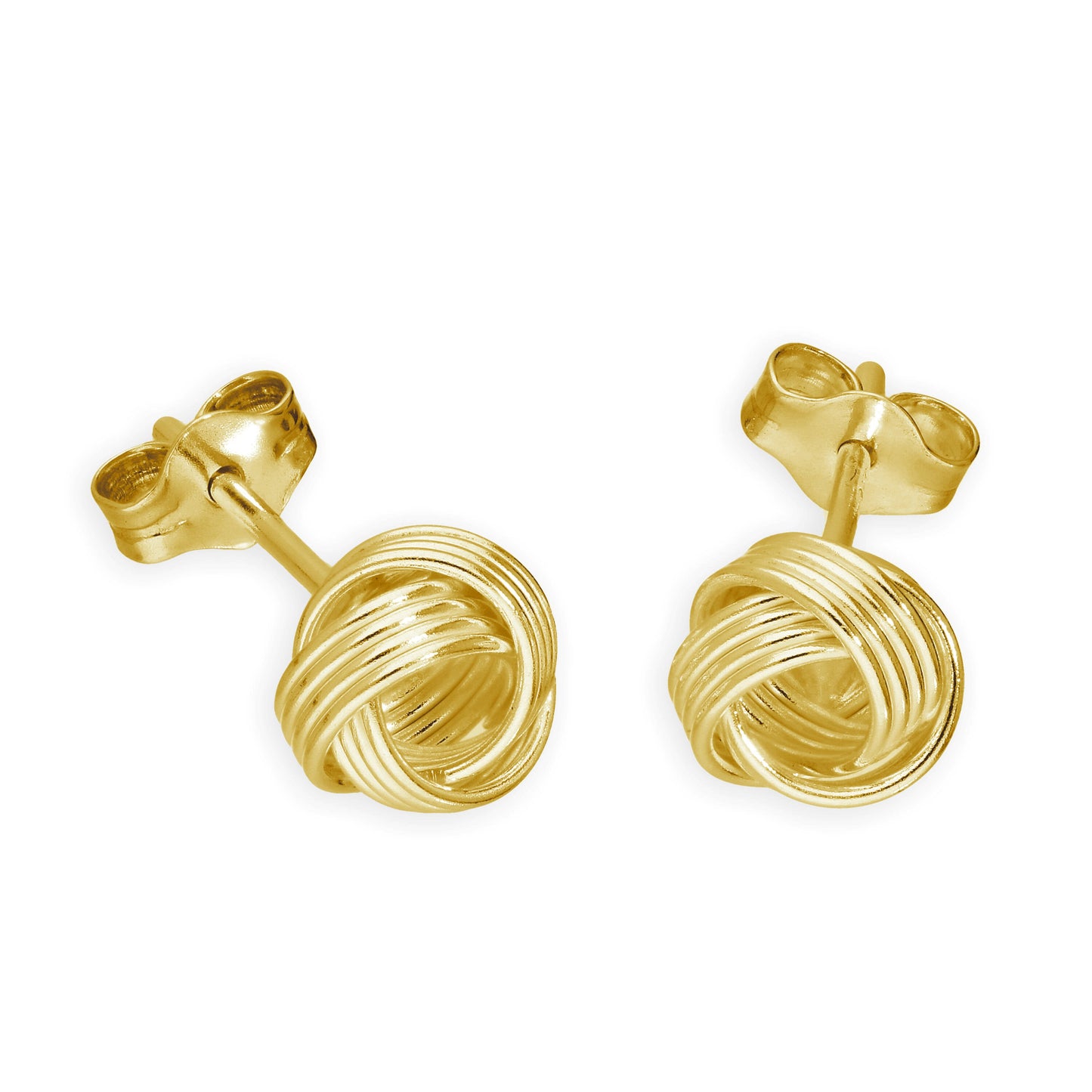 Gold Plated Sterling Silver 6mm Knot Stud Earrings