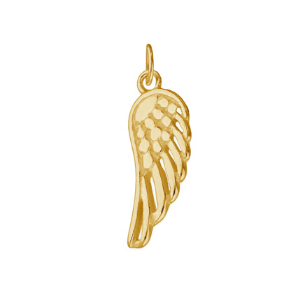 Gullbelagt Sterling Sølv Angel Wing Charm