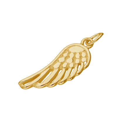 Gullbelagt Sterling Sølv Angel Wing Charm