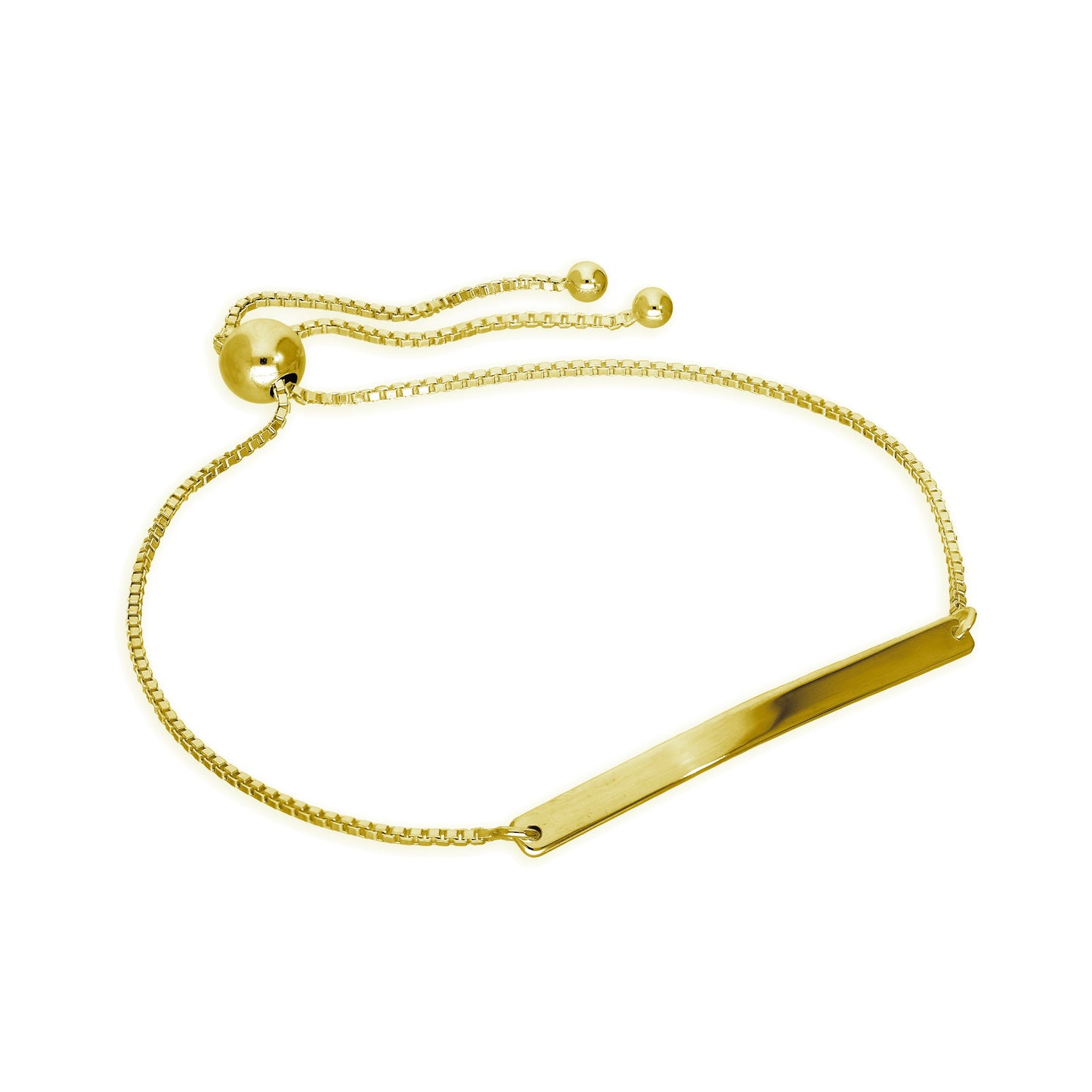 Gold Plated Sterling Silver Engravable Adjustable Bracelet