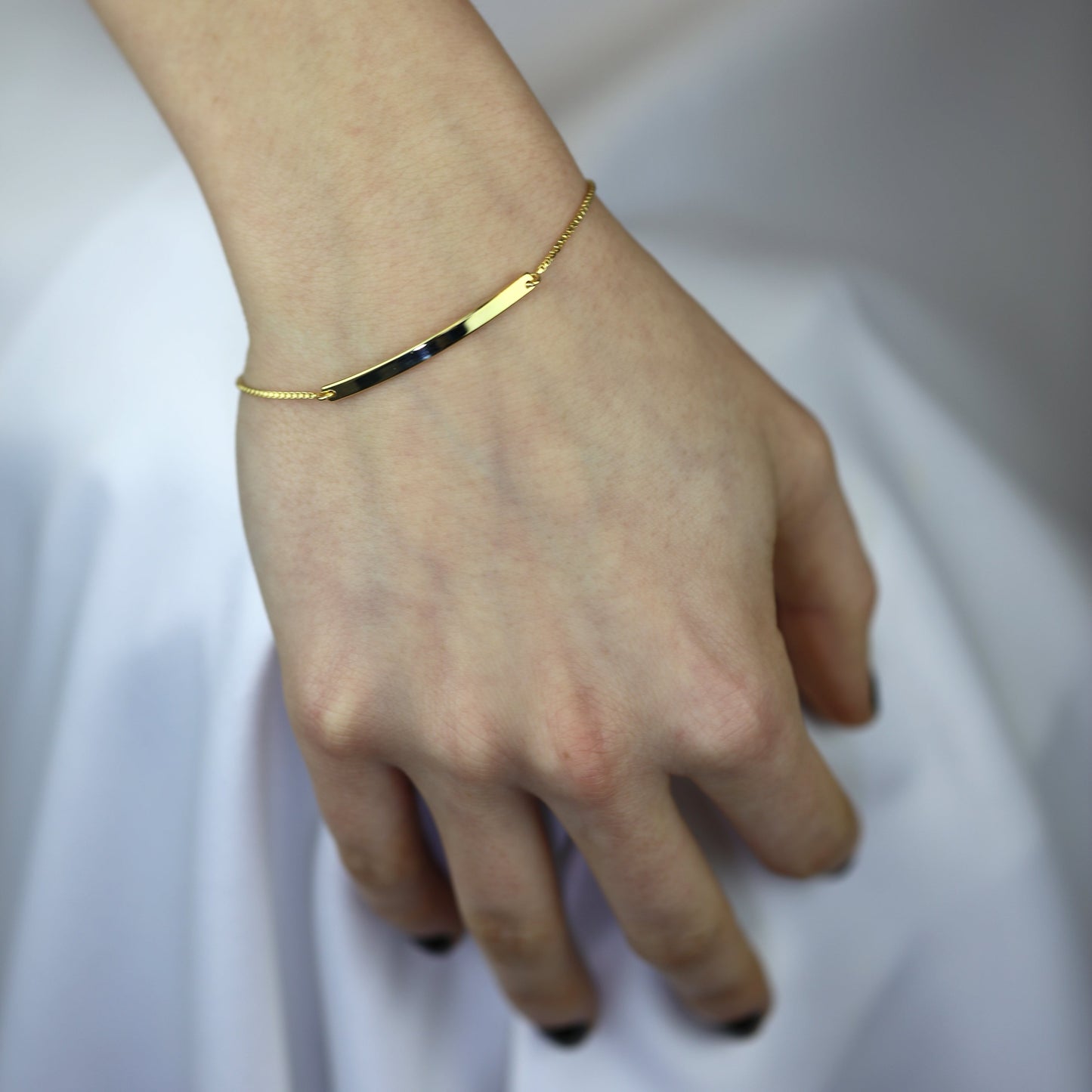 Gold Plated Sterling Silver Engravable Adjustable Bracelet