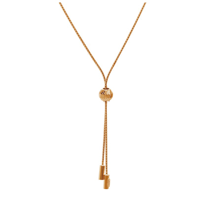 Rose Gold Plated Sterling Silver Tassel Adjustable Necklace