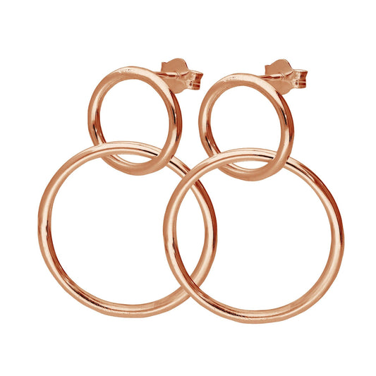 Rose Gold Plated Sterling Silver Infinity Stud Drop Earrings