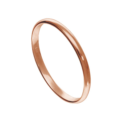 X Large Rose Gold Plated Sterling Silver 2mm D Shaped Stacking Ring