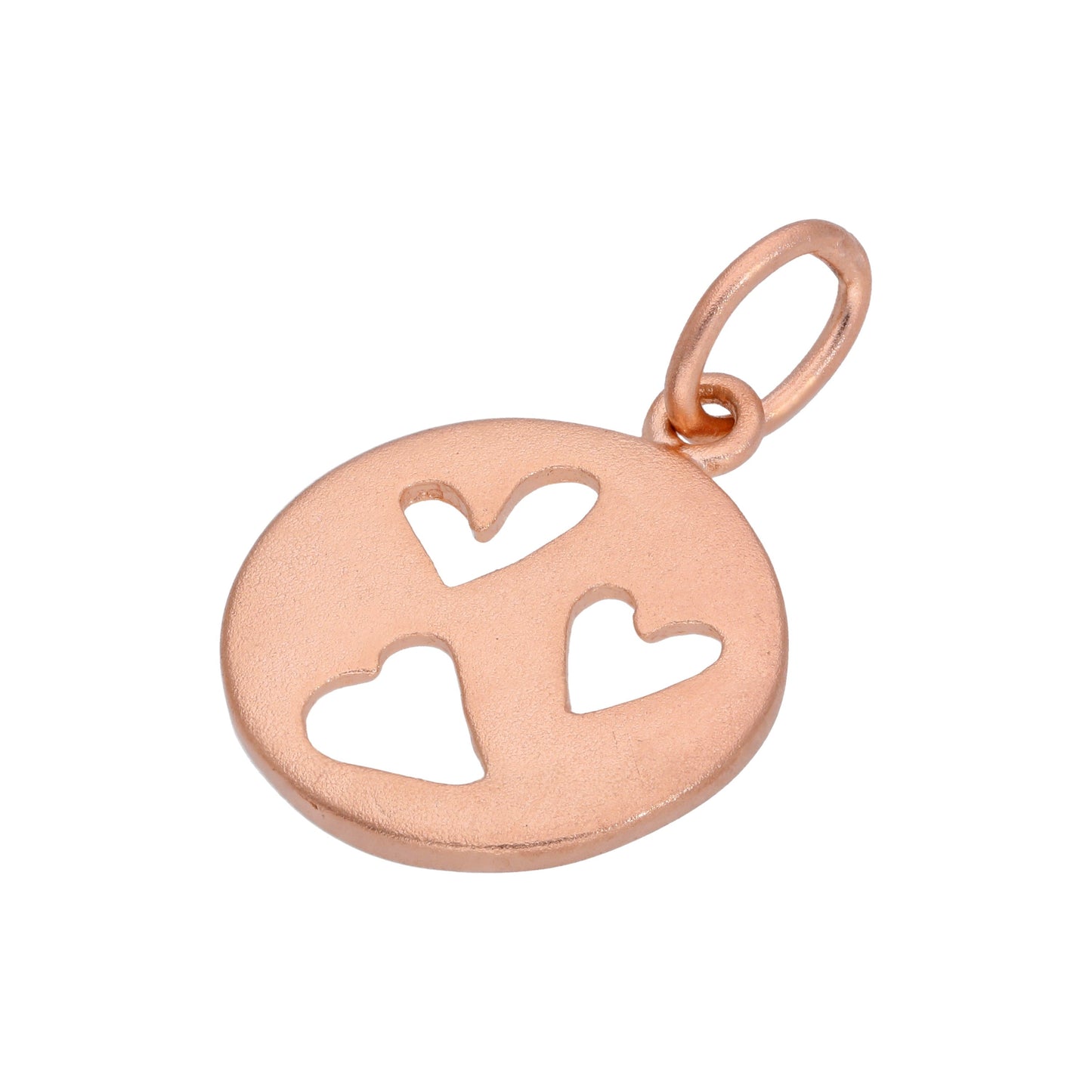 Small Rose Gold Plated Sterling Silver Round Heart Charm