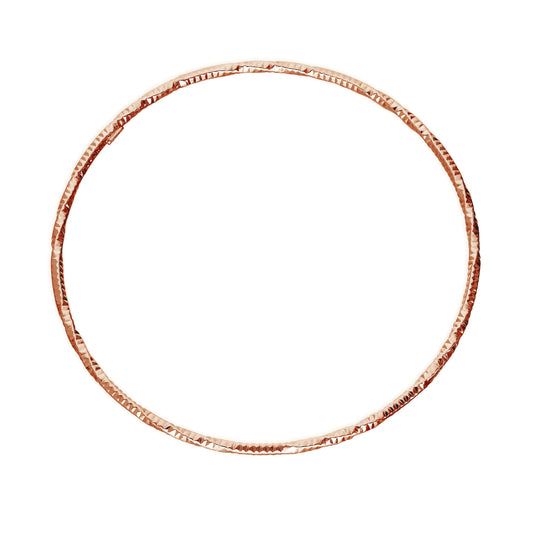 Rose Gold Plated Sterling Silver Diamond Cut Twist Bangle