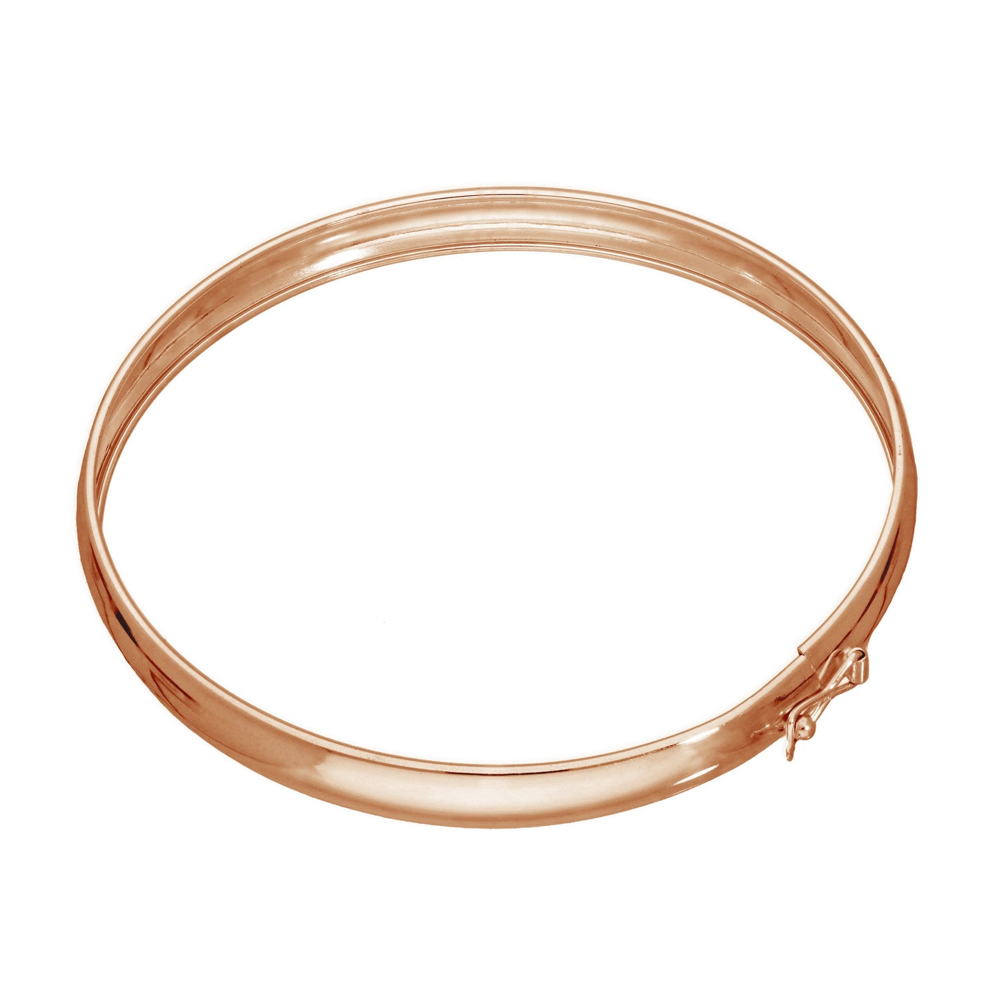 Rose Gold Plated Sterling Silver 65mm Adult Hinged Bangle