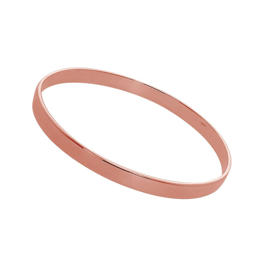 Rose Gold Plated Sterling Silver Engravable 67mm Bangle