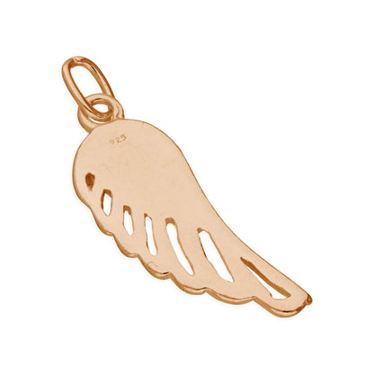 Rose Gold Plated Sterling Silver Angel Wing Charm