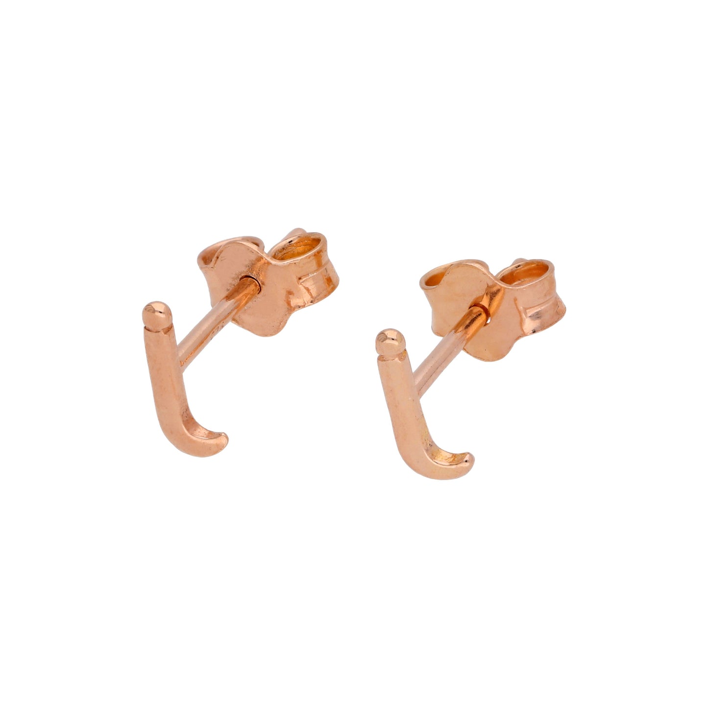 Rose Gold Plated Sterling Silver Alphabet Letters (A- T) Stud Earrings