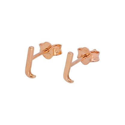 Rose Gold Plated Sterling Silver Alphabet Letters (A- T) Stud Earrings