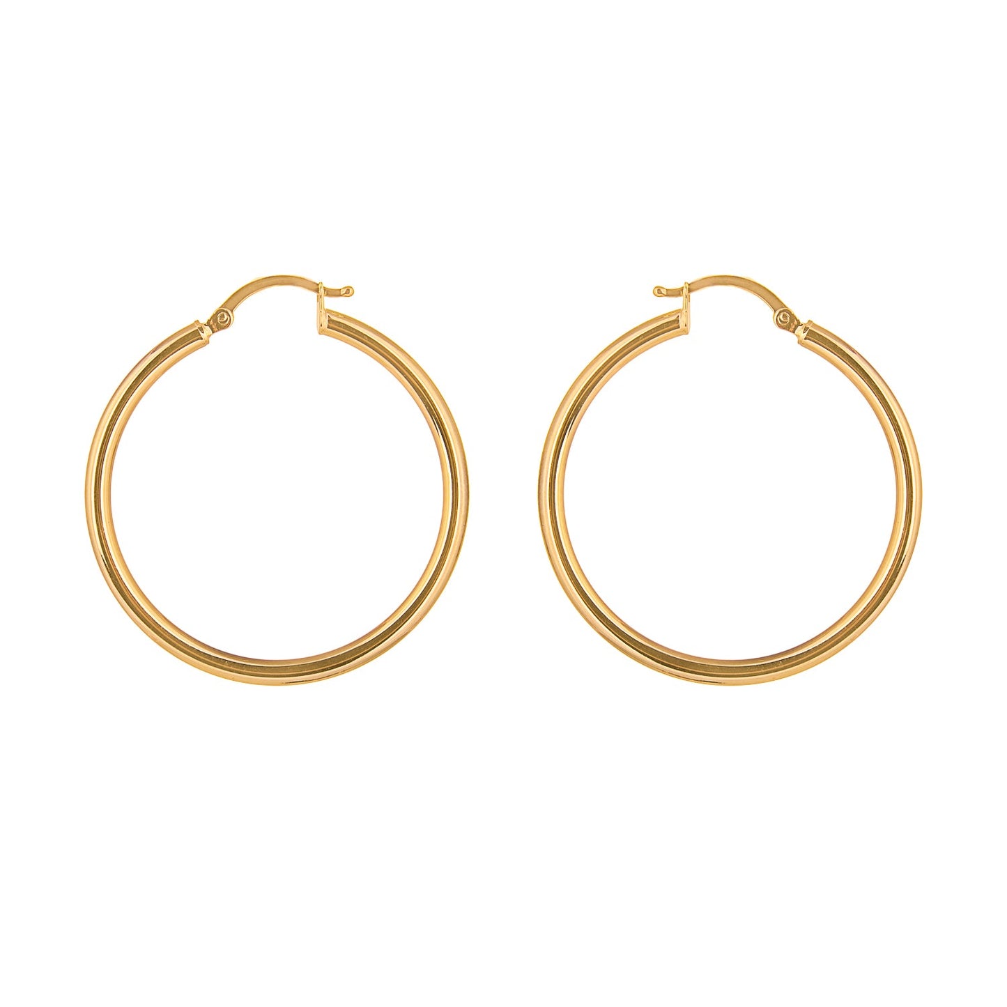 9ct Gold 10mm - 70mm Lightweight Hinged Hoop Earrings