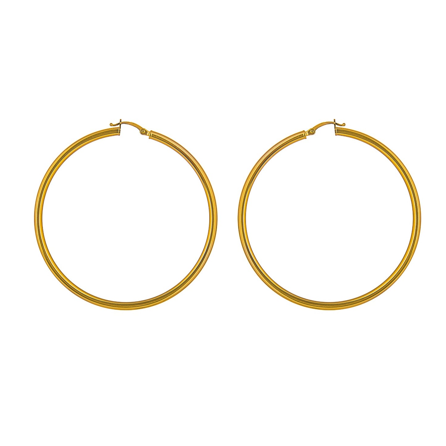 9ct Gold 10mm - 70mm Lightweight Hinged Hoop Earrings