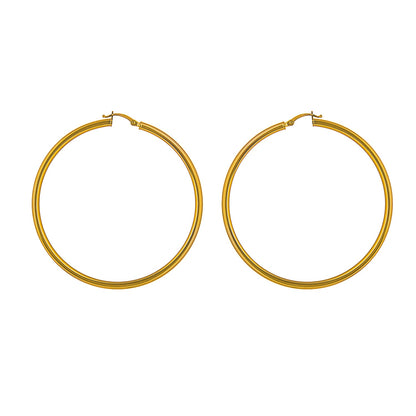 9ct Gold 10mm - 70mm Lightweight Hinged Hoop Earrings