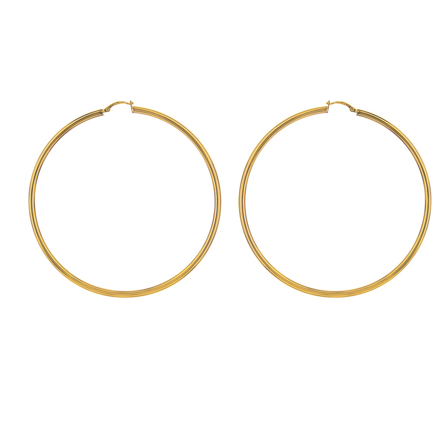 9ct Gold 10mm - 70mm Lightweight Hinged Hoop Earrings