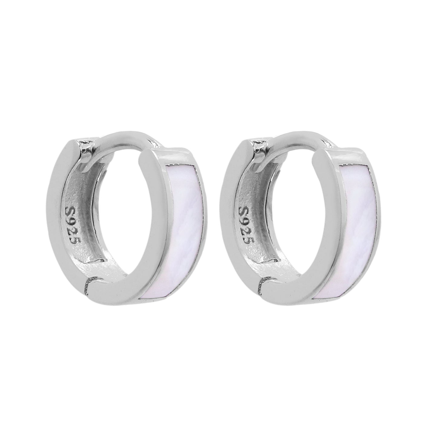 Sterling Silver 10mm Hinged Huggie Hoop Earrings