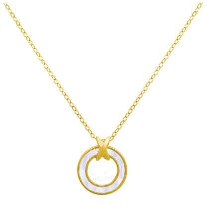 Gold Plated Sterling Silver Mother of Pearl Karma Necklace