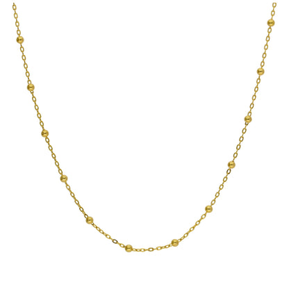 9ct Gold Bobble Ball Bead Chain Necklace 18 Inches