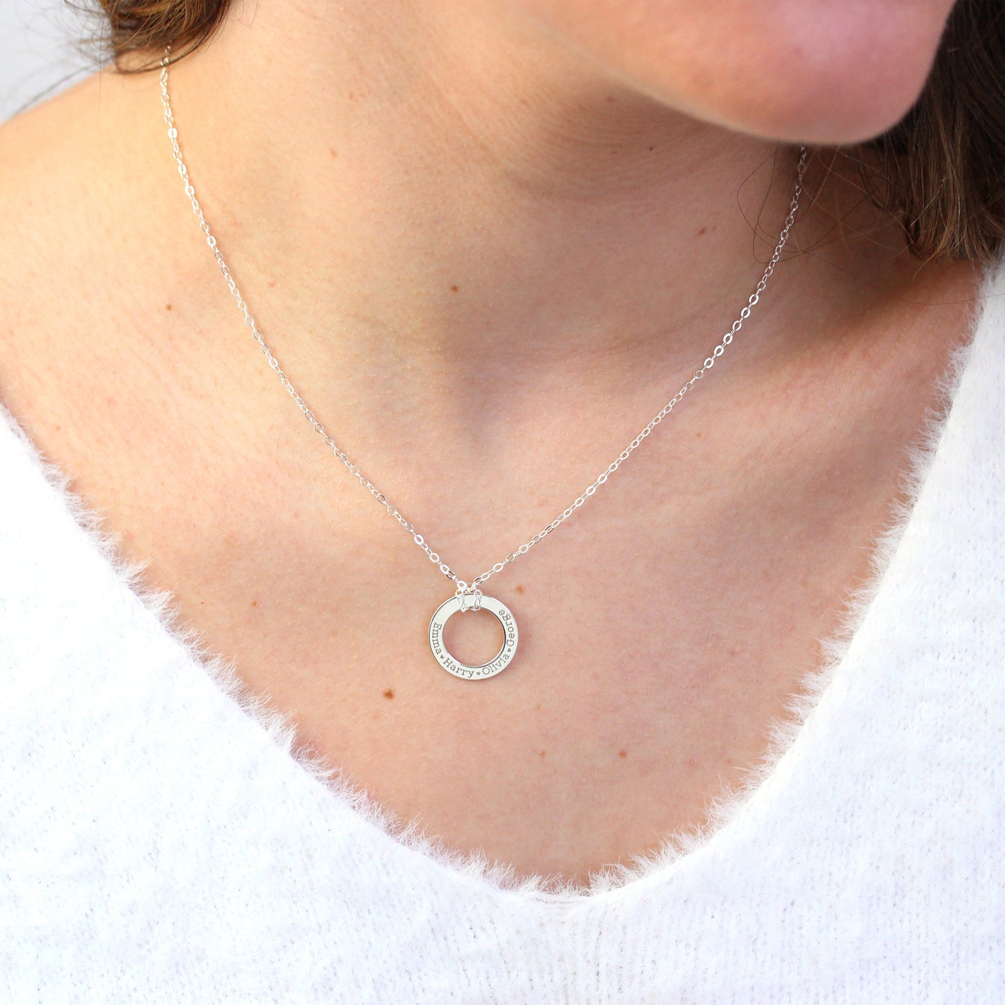 Personalised Sterling Silver Name Circle Necklace