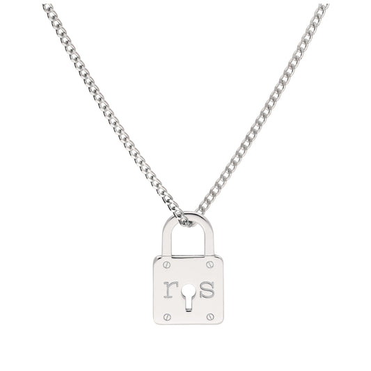 Bespoke Sterling Silver Keyhole Padlock Necklace 16-28 Inch