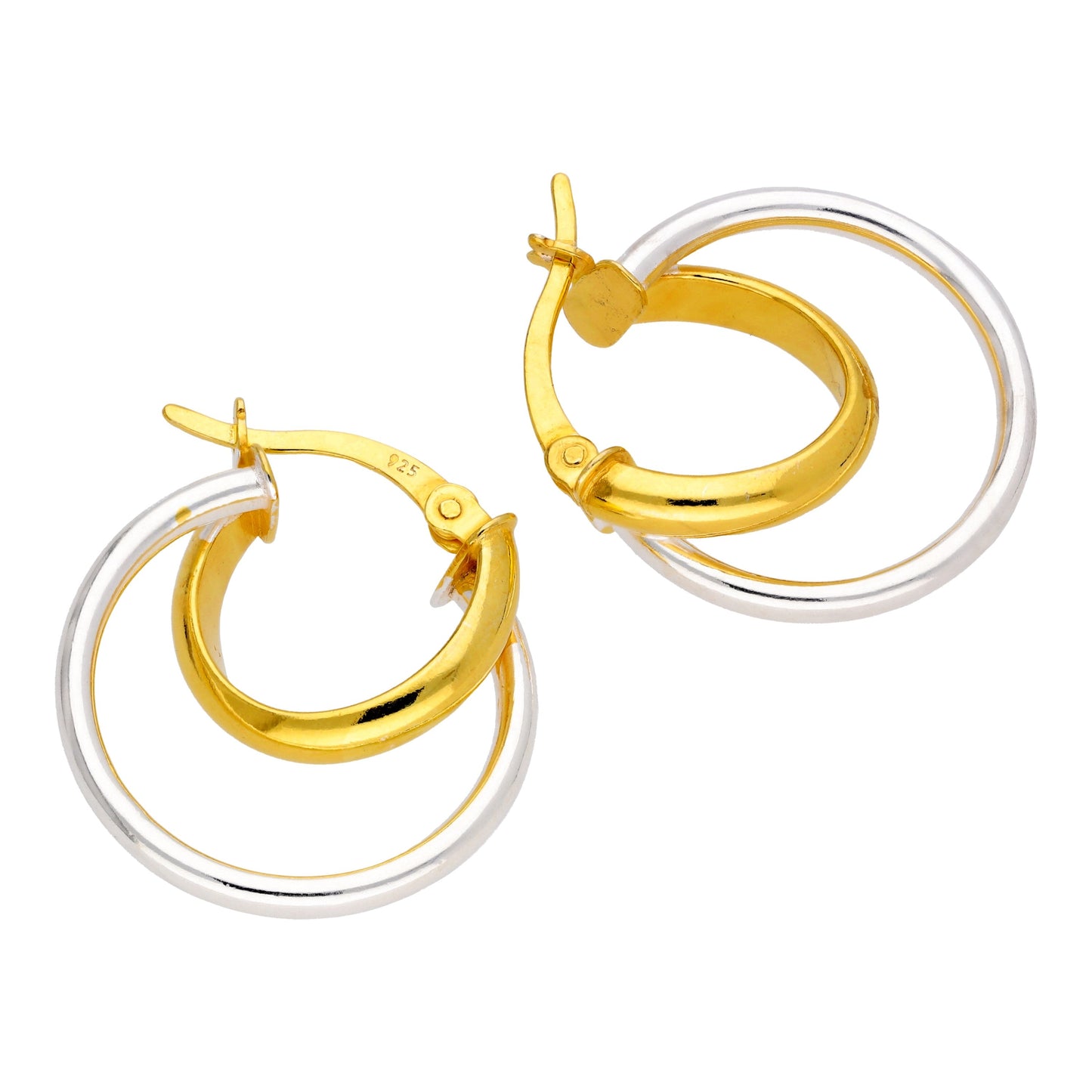 Gold Plated Sterling Silver Double Twisted Hoop Earrings