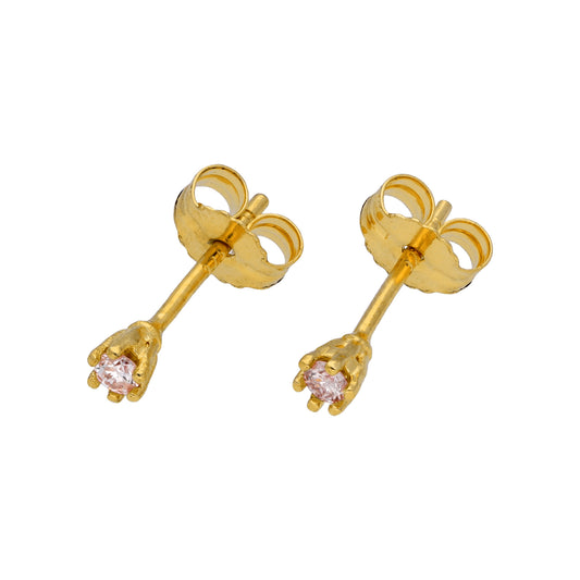 0.05ct Diamond 9ct Gold 6 Prong Claw Set Stud Earrings