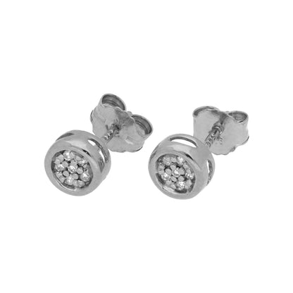 0.054ct Diamond 9ct White Gold Cluster Stud Earrings