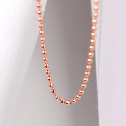 Rose Gold Plated Sterling Silver 1mm Bead Chain 22 Inches