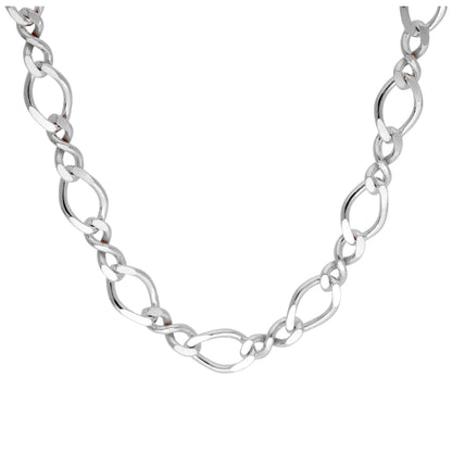 Sterling Silver Figaro Twist Link Necklace 16 - 18 Inches