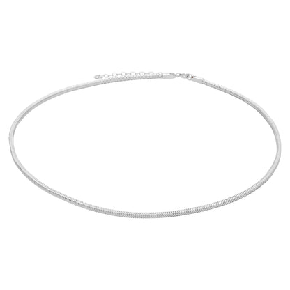 Sterling Silver Square Snake Chain Necklace 16 - 18 Inches