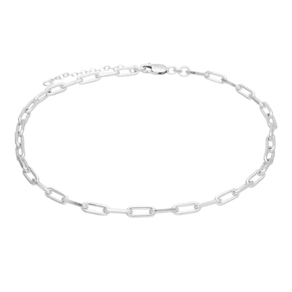 Sterling Silver Long Link Chain Choker Necklace 14-16 Inches