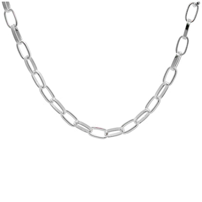 Sterling Silver Link Chain Adjustable Necklace 16 - 18 Inches