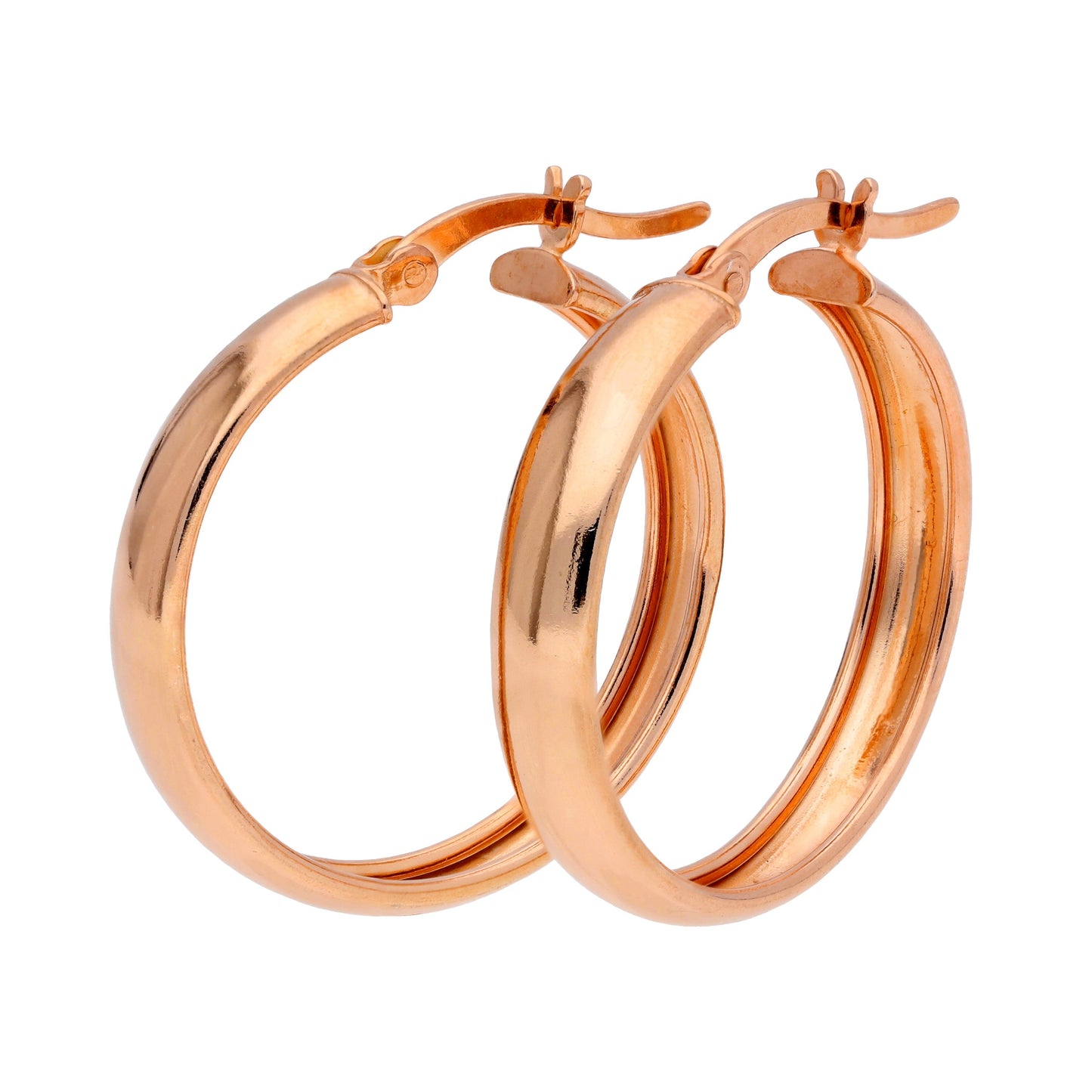 Rose Gold Plated Sterling Silver Creole 25mm Hoop Earrings