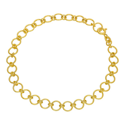 Gold Plated Sterling Silver Belcher Chain Bracelet 7 Inches