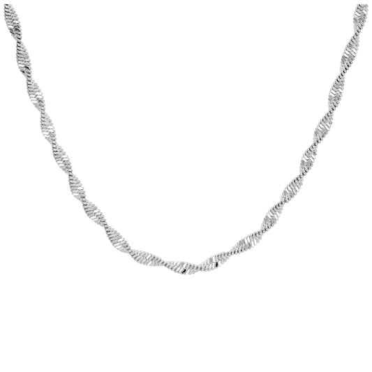 Sterling sølv Disco Snake Twist Chain kjede 18 tommer