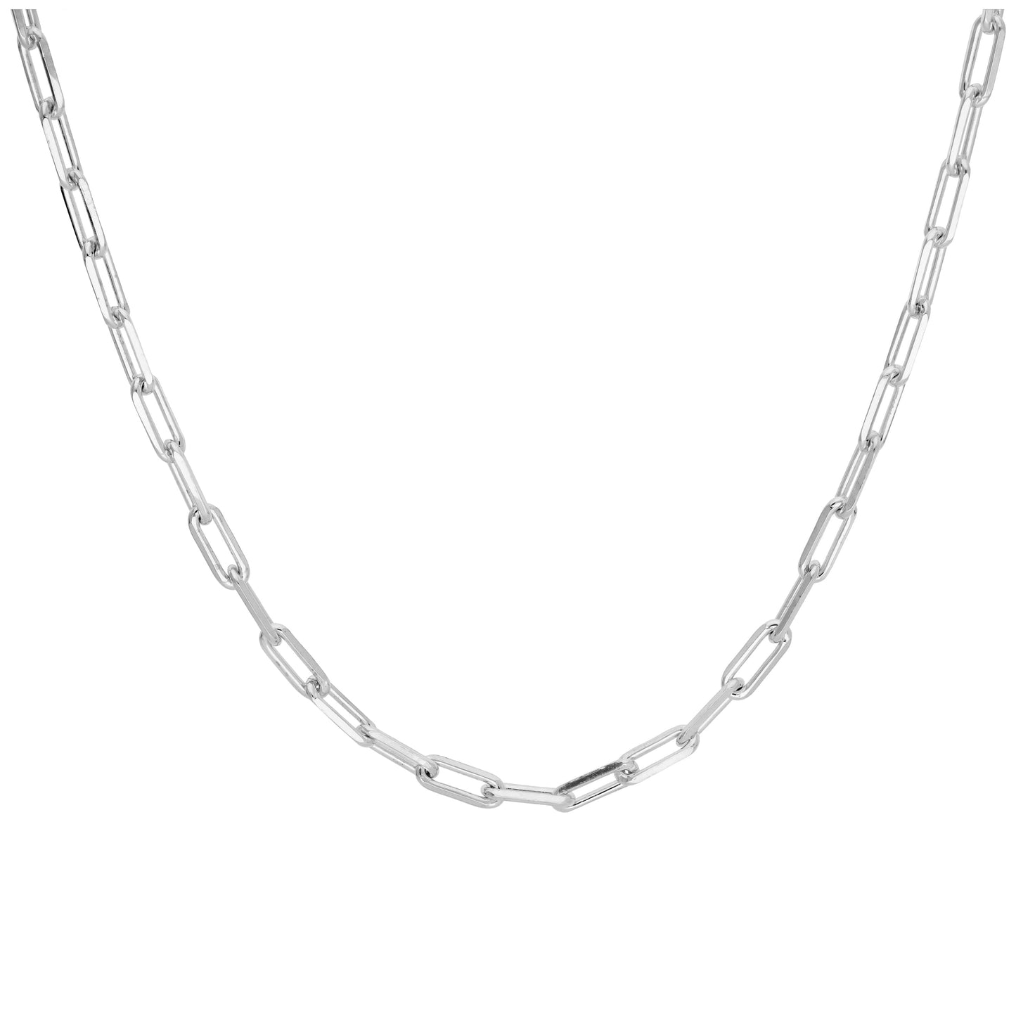 Sterling Silver Long Cable Link Chain Necklace 18 Inches