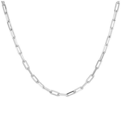 Sterling Silver Long Cable Link Chain Necklace 18 Inches