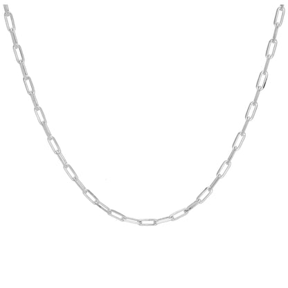 Sterling Silver Long Cable Link Chain Necklace 18 Inches