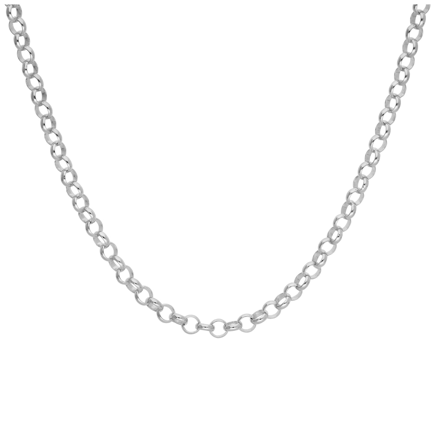 Sterling Silver Rolo Link Chain Necklace 18 Inches